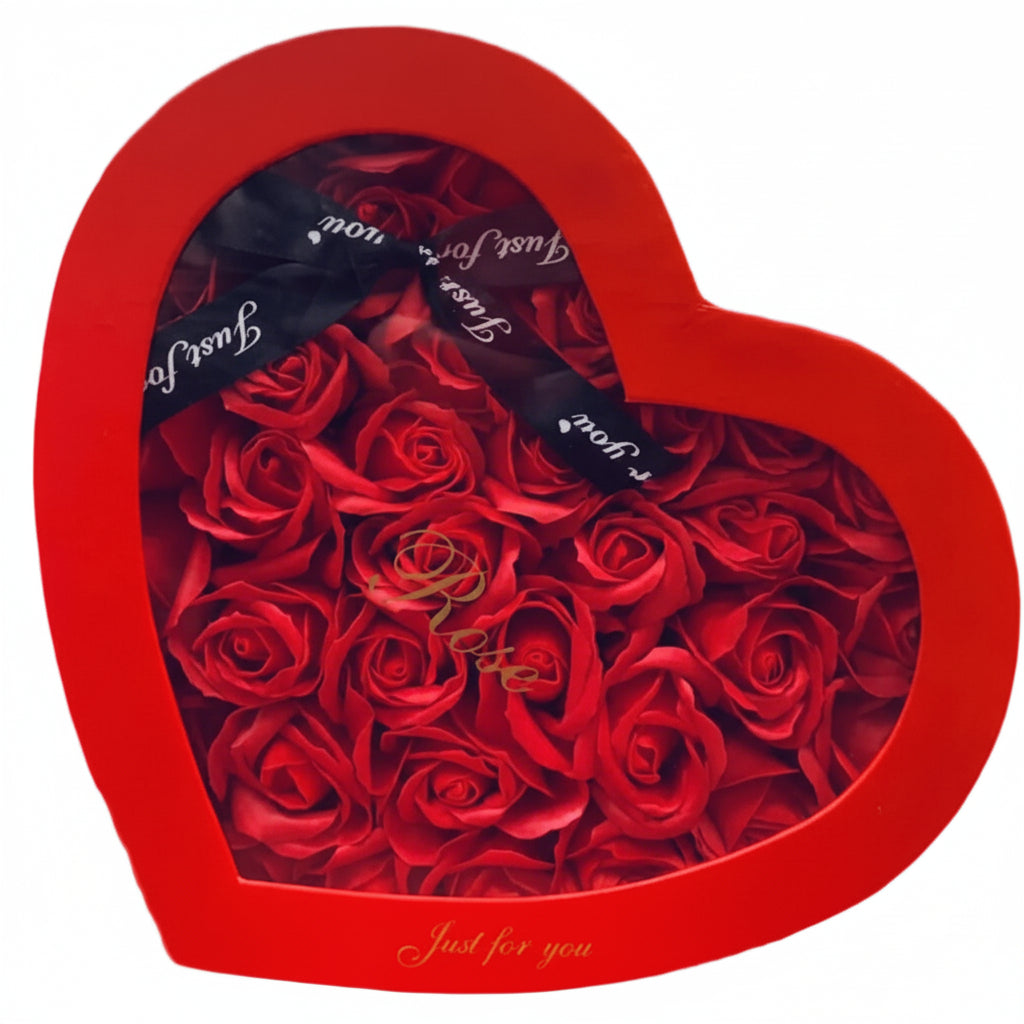 Rose in Scatola Regalo a Forma di Cuore - Rose Rosse per San Valentino, Anniversari e Feste Speciali