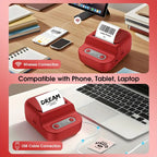 Stampante Termica Wireless 2" per Etichette e Codici a Barre | Bluetooth/USB | Portatile, Alta Qualità 203 DPI, Batteria 1100mAh | Stampa 20-50mm | Per Casa, Ufficio, Piccole Imprese e Fai-da-Te
