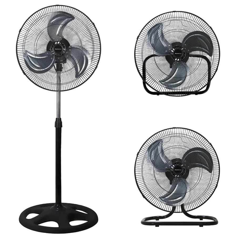 Ventilatore 3 in 1 a Piantana, da Tavolo e a Parete ø43cm Oscillante 3 Velocità Inclinazione Variabile  da parete da tavolo o da colonna