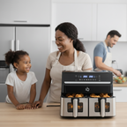 Friggitrice ad Aria XXXL - 2000W Doppio Cestello 15L (7,5L + 7,5L) – Controllo Indipendente