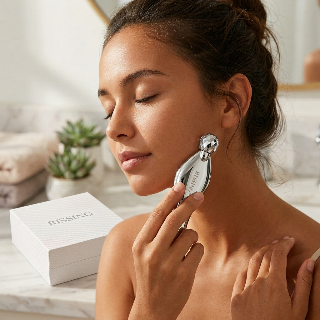Gua Sha Viso in Acciaio Inox Placcato Platino RISSING