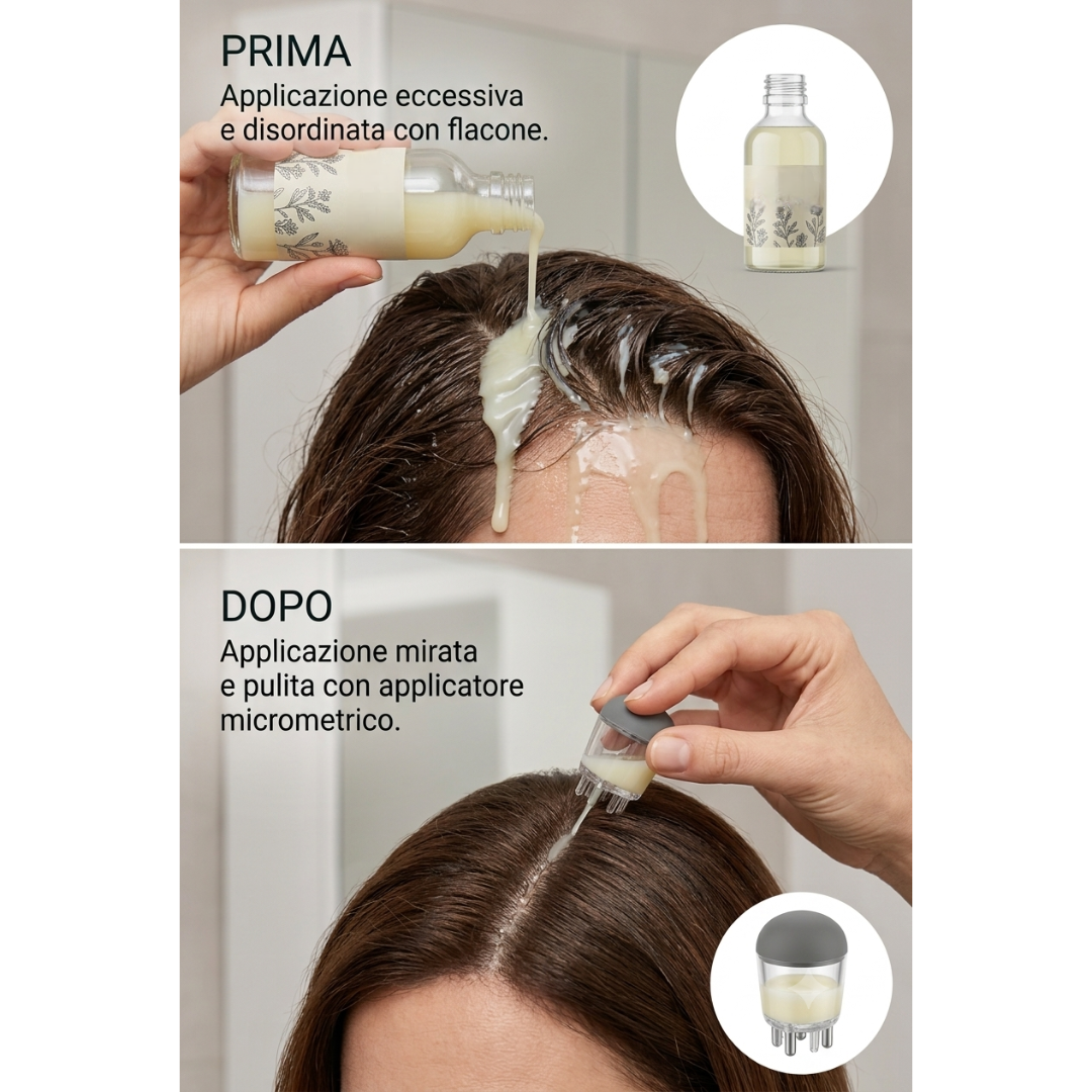 Applicatore di Olio per Capelli con Pettine Massaggiatore a Sfera
