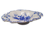 Vassoio Centrotavola in Ceramica Made in Italy - Design Barocco Bianco e Blu