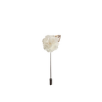 Spilla da Giacca Bottega del Sarto – Fiore Bianco con Foglia Dorata