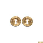 Coppia Bocchette Tonde per Chiave Patent Bicolore Bianco e Ottone BAL