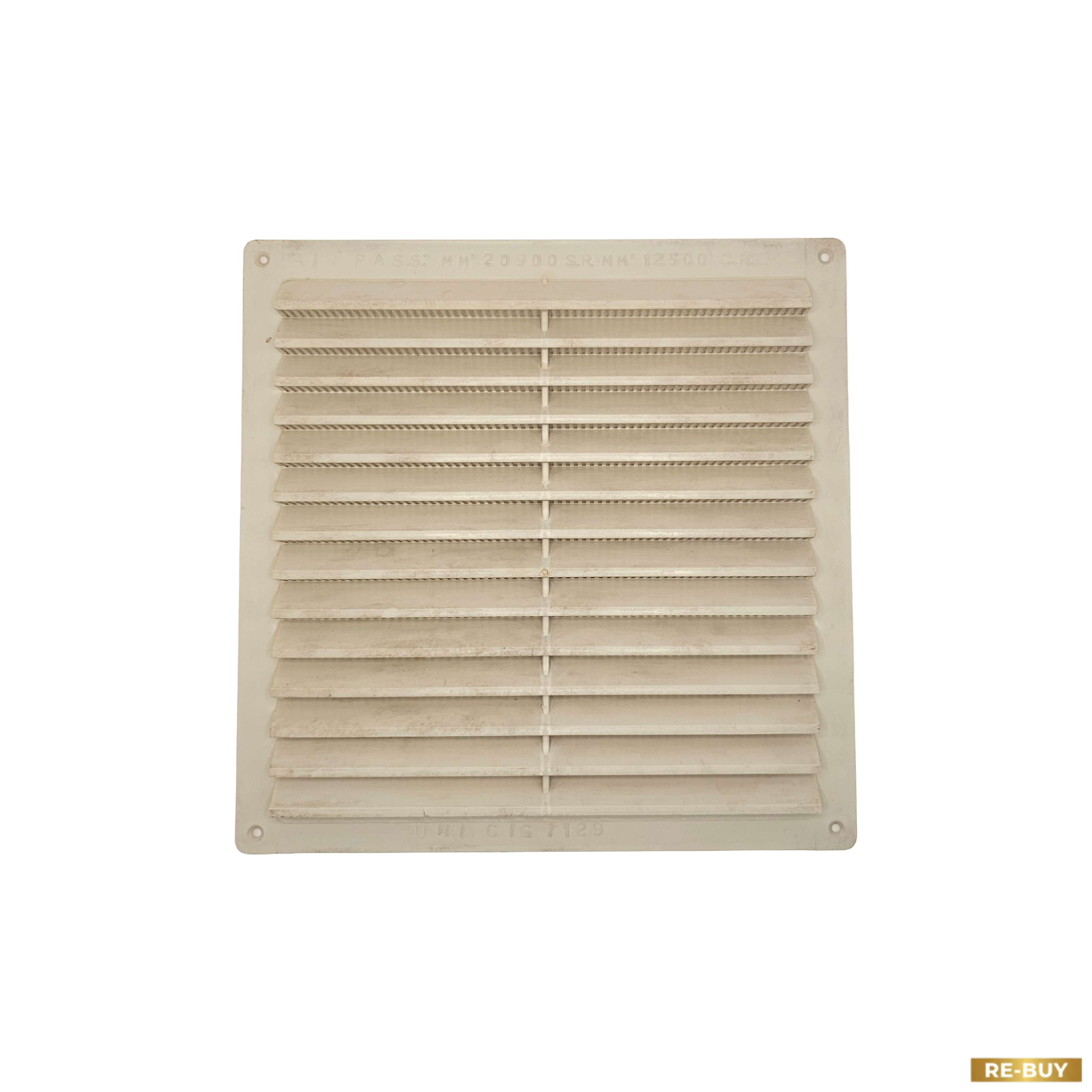Set 3 Griglie di Aerazione Quadrate 23x23 Plastica Bianca UNI CIG 7129
