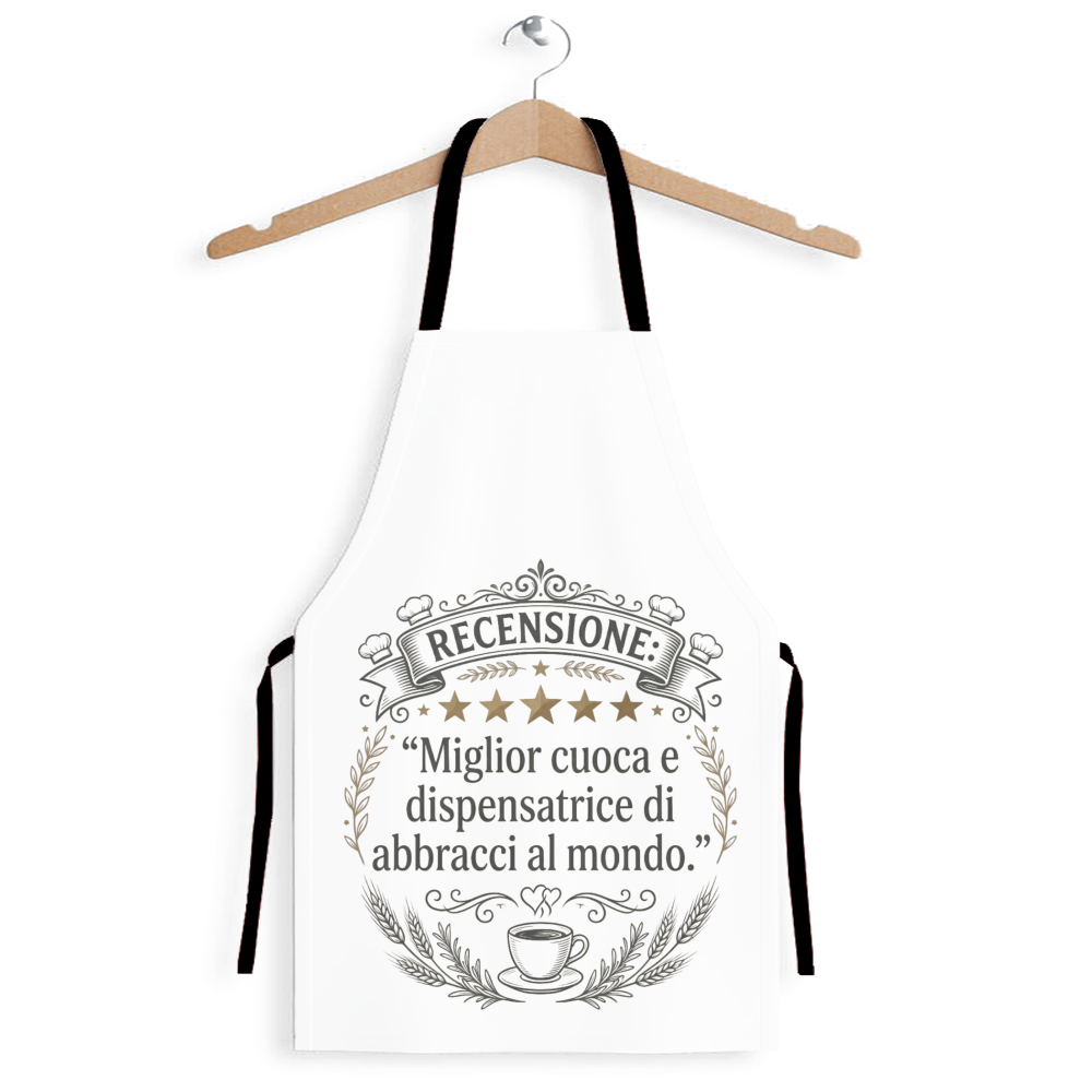 Grembiule Cucina Mamma Miglior Cuoca Abbracci Regalo Poliestere 60x88 cm