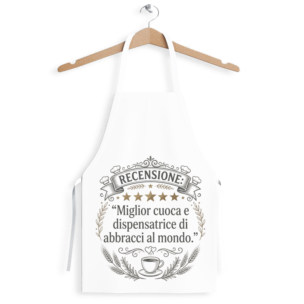 Grembiule Cucina Mamma Miglior Cuoca Abbracci Regalo Poliestere 60x88 cm
