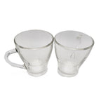 Set 2 Tazze in Vetro Trasparente per Tea, Cappuccino, Cioccolato Caldo - Design Moderno