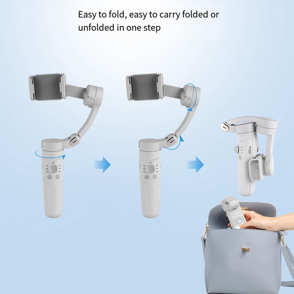 Stabilizzatore Cardanico Portatile Pieghevole a 3 Assi per Smartphone