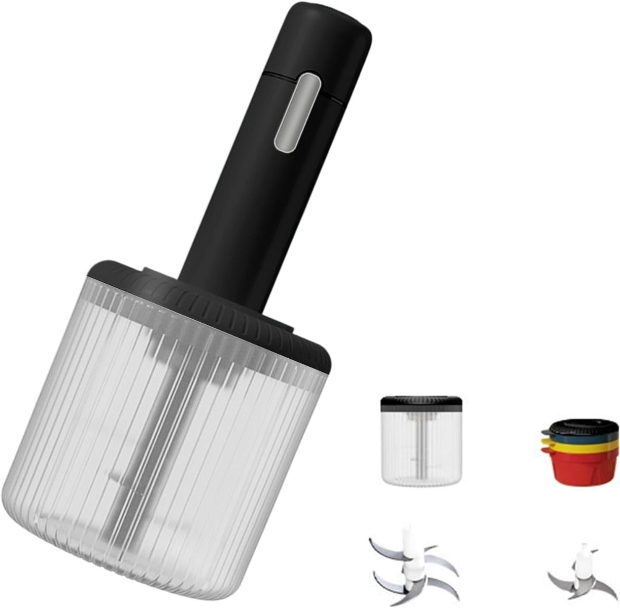 Robot da Cucina Elettrico Salvaspazio in ABS, Tritacarne e Tritatutto Ricaricabile USB, Ideale per Carne, Verdure, Noci e Pasti per Bambini