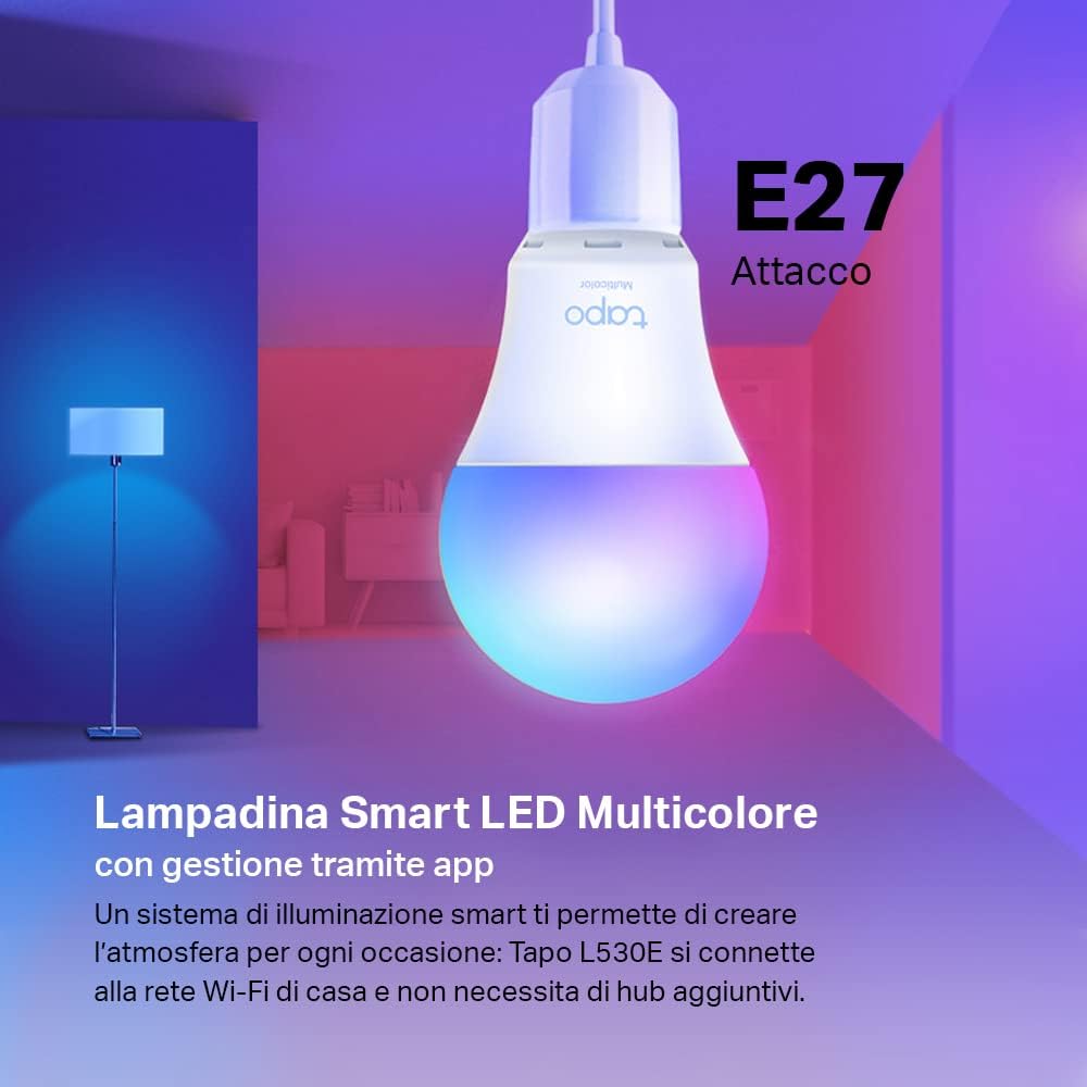 Pack 4 Lampadine Smart LED RGB - Kit Illuminazione Wi-Fi