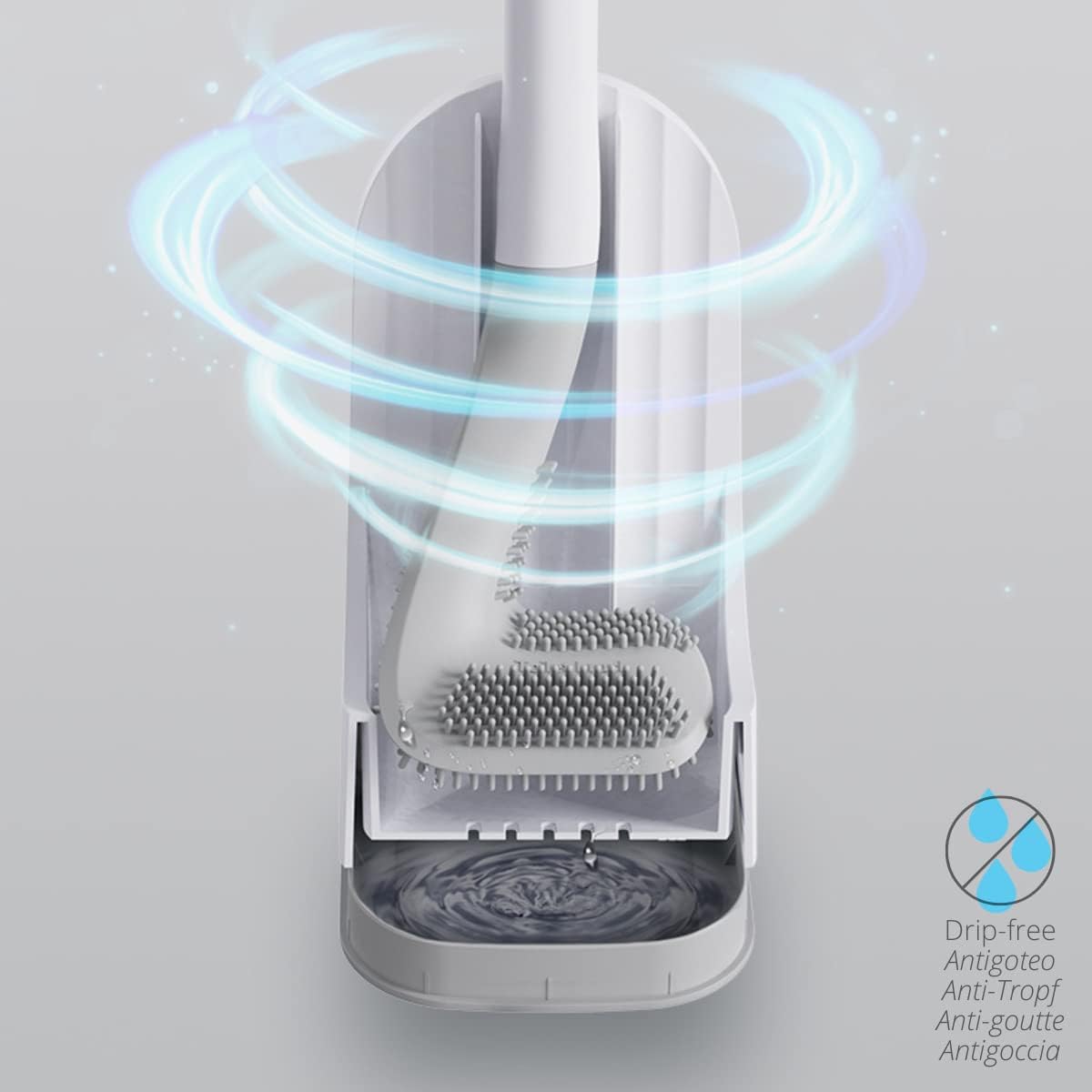 Scopino WC in Silicone con Design a Mazza da Golf | Setola Flessibile TPR, Asciugatura Rapida e Supporto Antigoccia