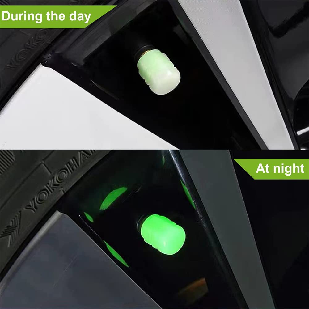 Tappi Valvole Auto Fluorescenti 10 Pezzi Universali ABS Effetto Luminoso