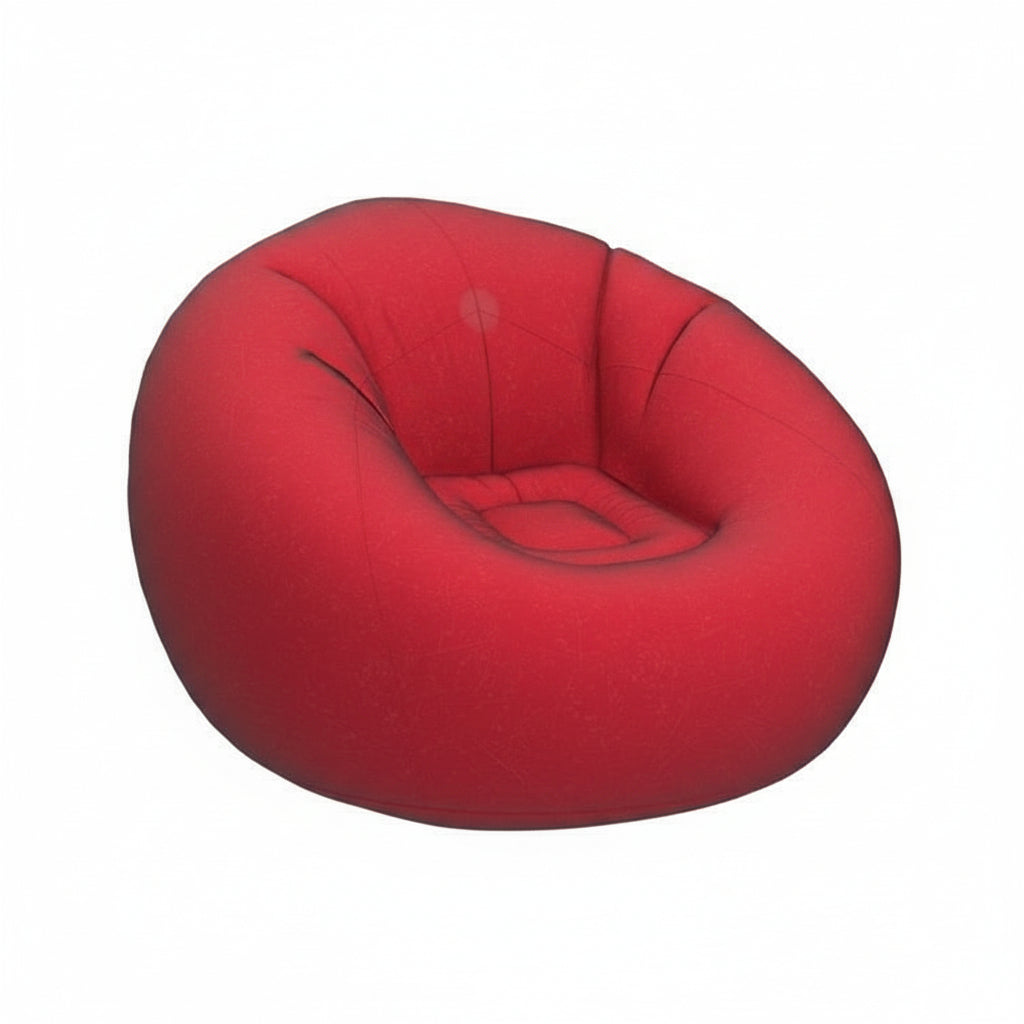 Divanetto Gonfiabile Multifunzione per Interni ed Esterni, Rosso Sferico, in PVC Floccato