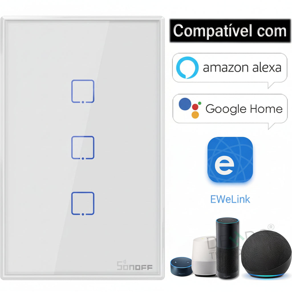 Sonoff T2 3 Canali Interruttore Smart WiFi e RF