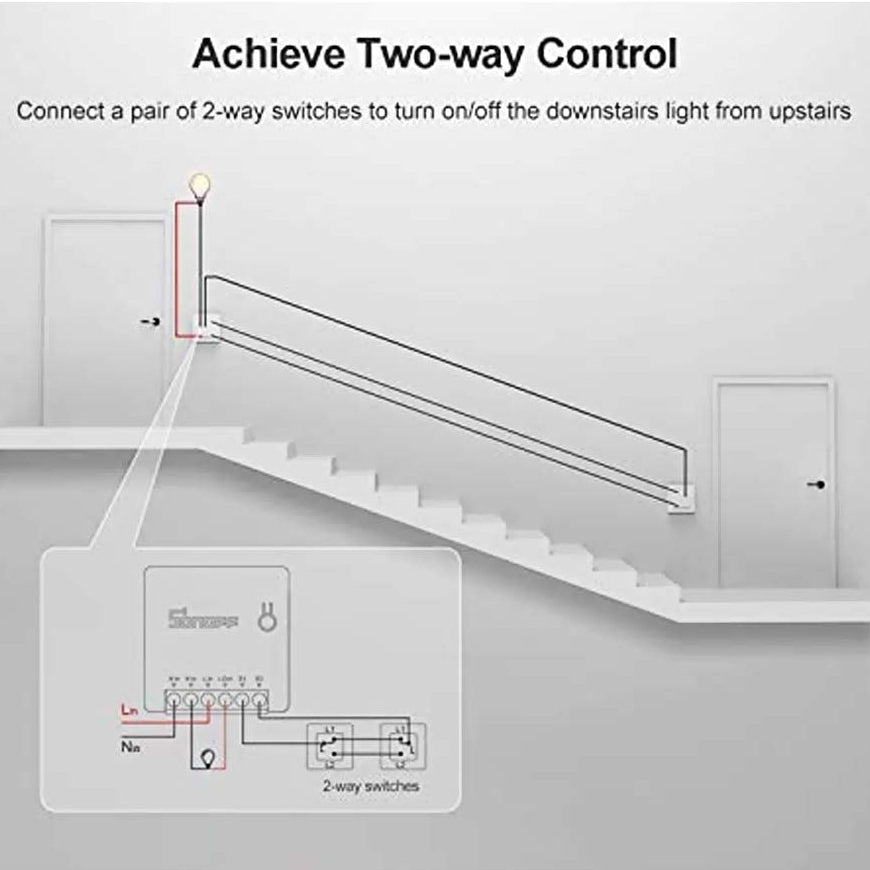 Sonoff Mini R2 WiFi Smart Switch – Interruttore Intelligente Fai-da-Te, Controllo Vocale con Alexa e Google Home