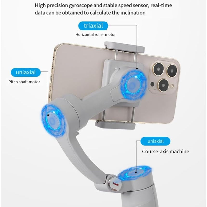 Stabilizzatore Cardanico Portatile Pieghevole a 3 Assi per Smartphone