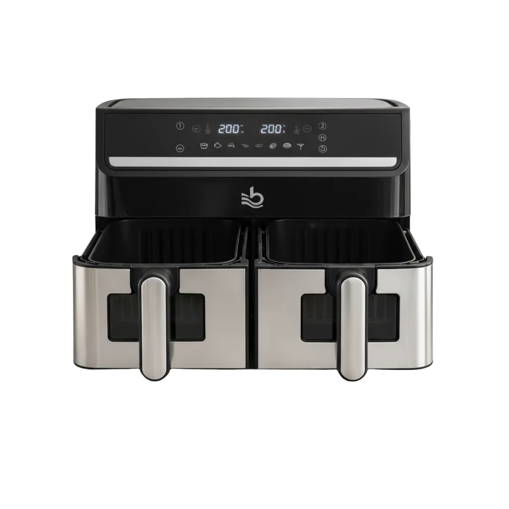 Friggitrice ad Aria XXXL - 2000W Doppio Cestello 15L (7,5L + 7,5L) – Controllo Indipendente