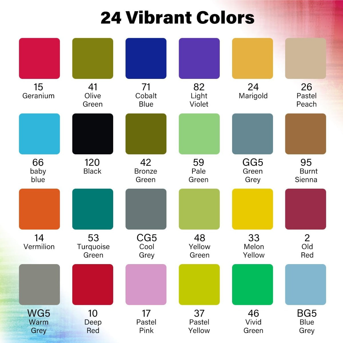 Set 24 Pennarelli a Doppia Punta ad Alcol con Astuccio – Punta Fine e Punta Larga per Disegno, Manga, Sketch, Illustrazione, Colorazione