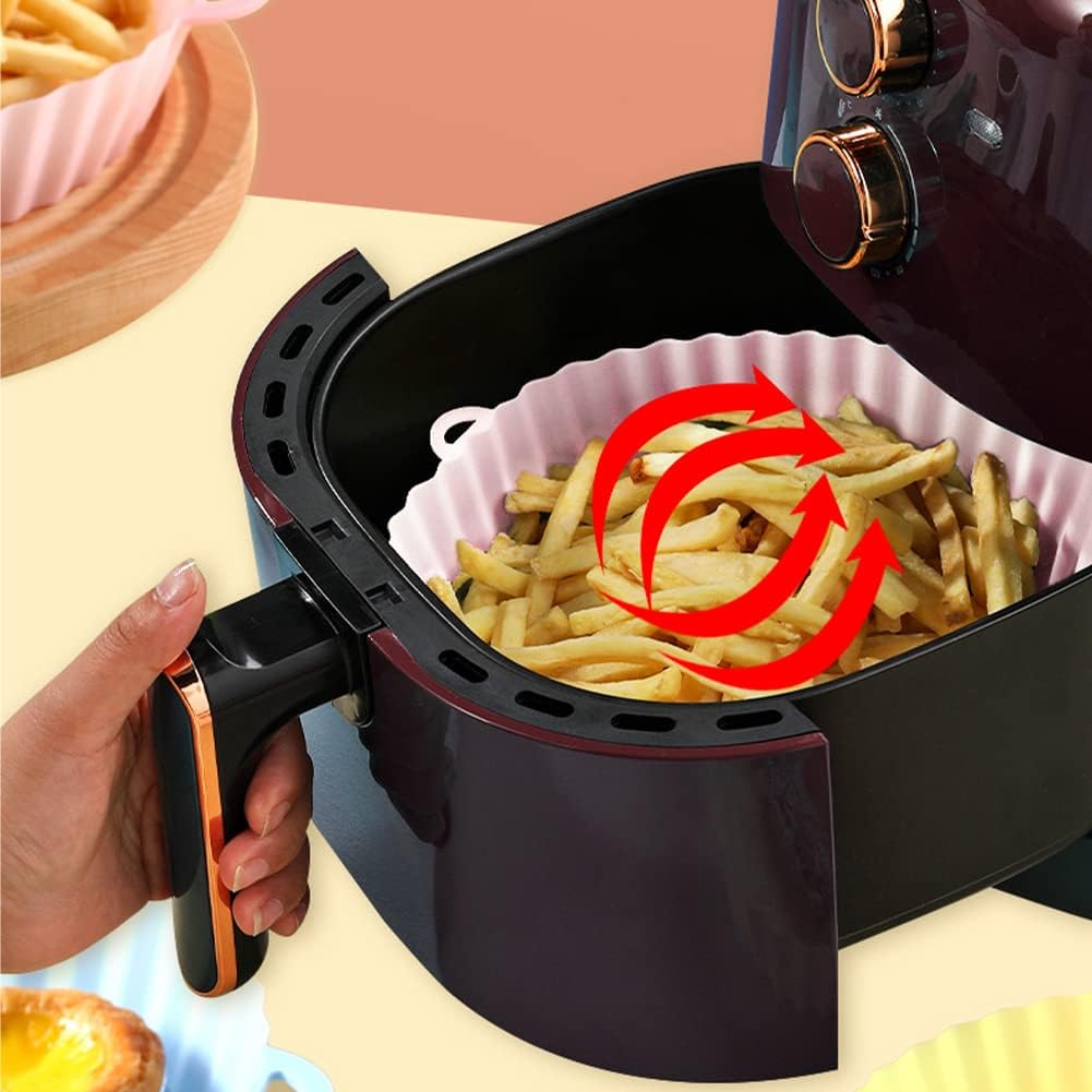 Set 10PZ Vassoi in Silicone da 20 cm per Friggitrice ad Aria – Riutilizzabili, Antiaderenti, Resistenti al Calore fino a 260°C – Adatti anche per Forno, Microonde e Lavastoviglie