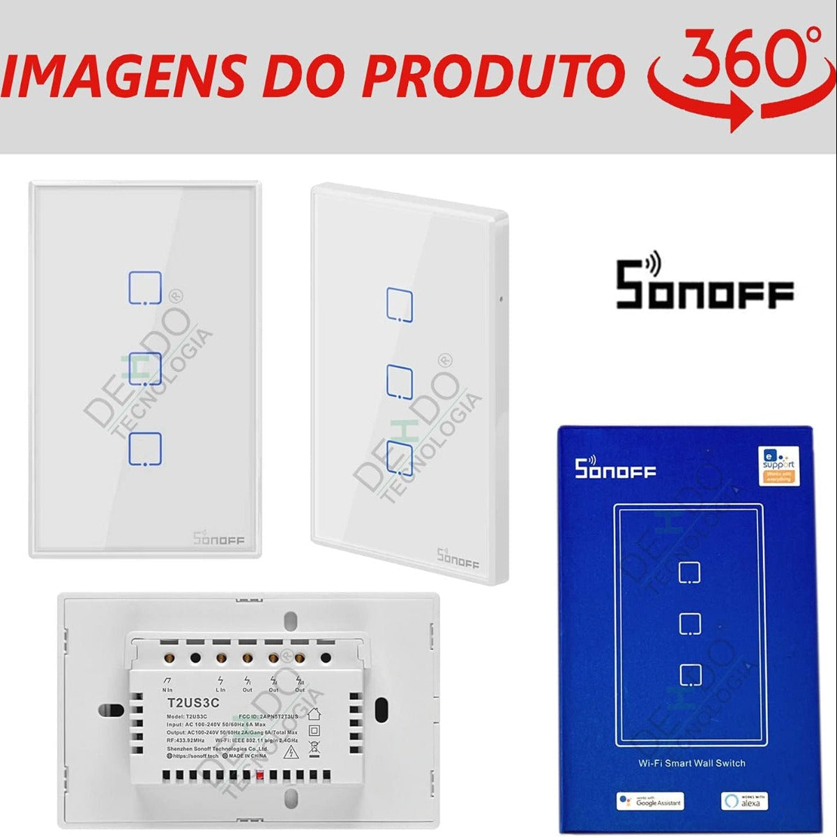 Sonoff T2 3 Canali Interruttore Smart WiFi e RF