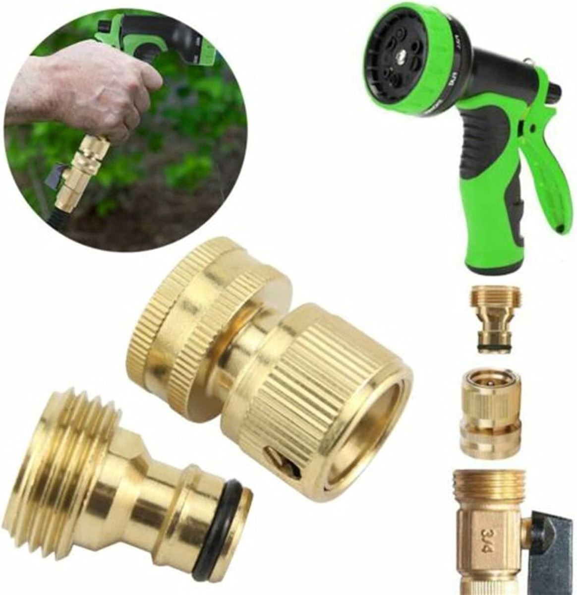 Tubo da Giardino Estensibile 22,5 Metri - Alta Pressione con Attacchi in Acciaio Inox