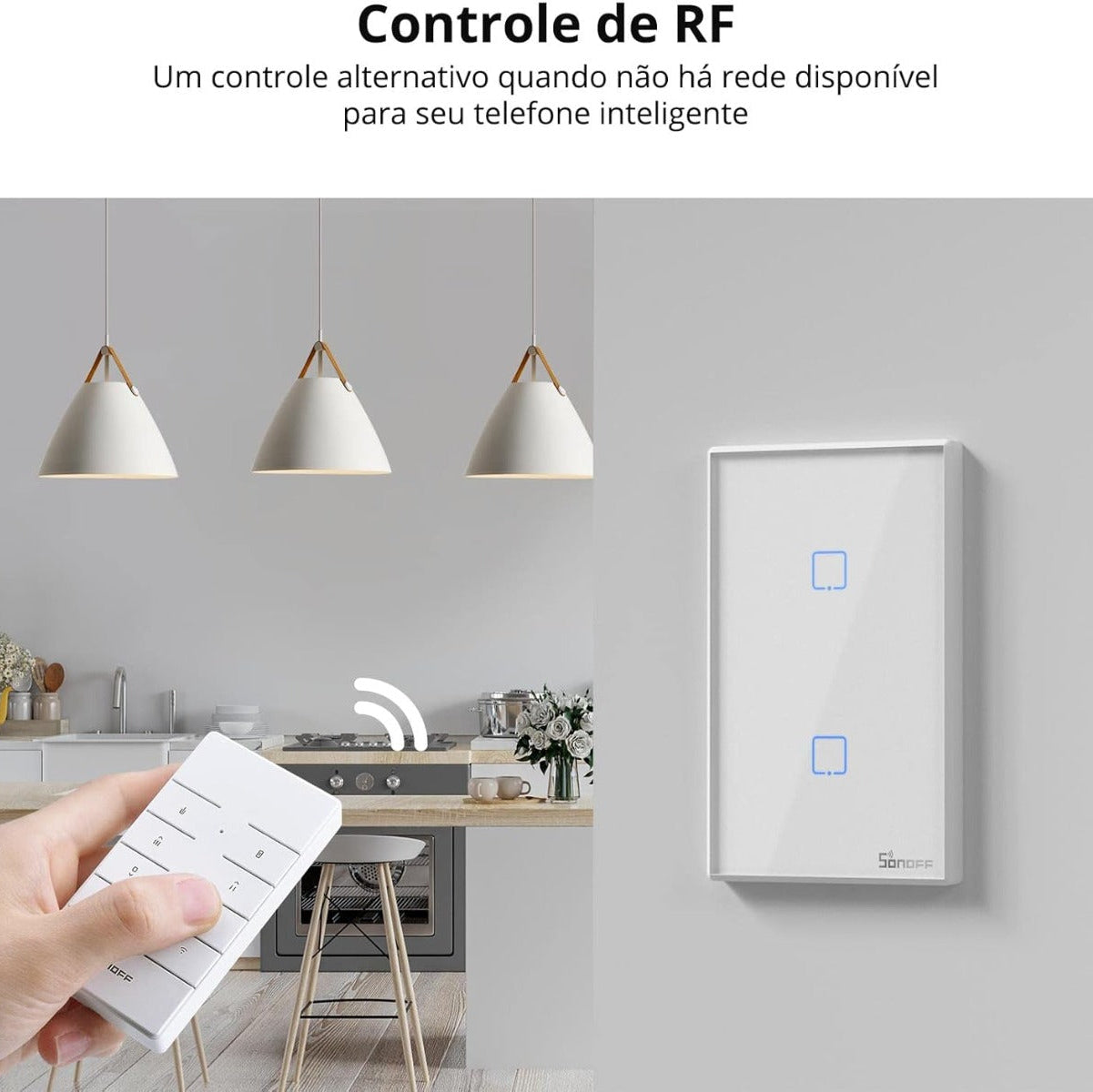 Sonoff T2 US Interruttore Smart WiFi e RF a 2 Pulsanti, Touch Screen, Controllo Remoto e Vocale