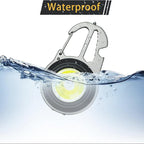 Torcia Multifunzione Ricaricabile da Campeggio e Pesca con Apribottiglie, Treppiede e Rompivetro, 6 Modalità di Luce