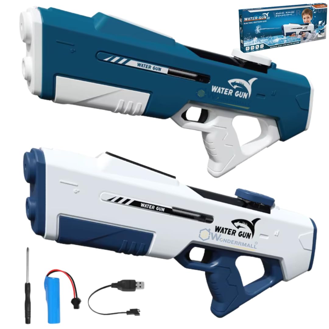 Pistola ad Acqua Elettrica Ricaricabile con Serbatoio da 500ML – Spruzzo Automatico – Giocattolo Estivo Ideale per Bambini e Adulti – Perfetto per Holi, Mare, Piscina e Giardino