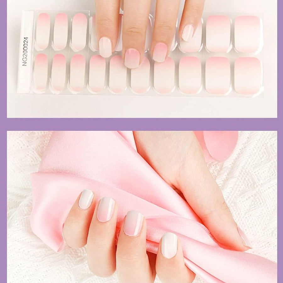 Kit Adesivi per Unghie in Gel Semipolimerizzato - con Accessori per Manicure