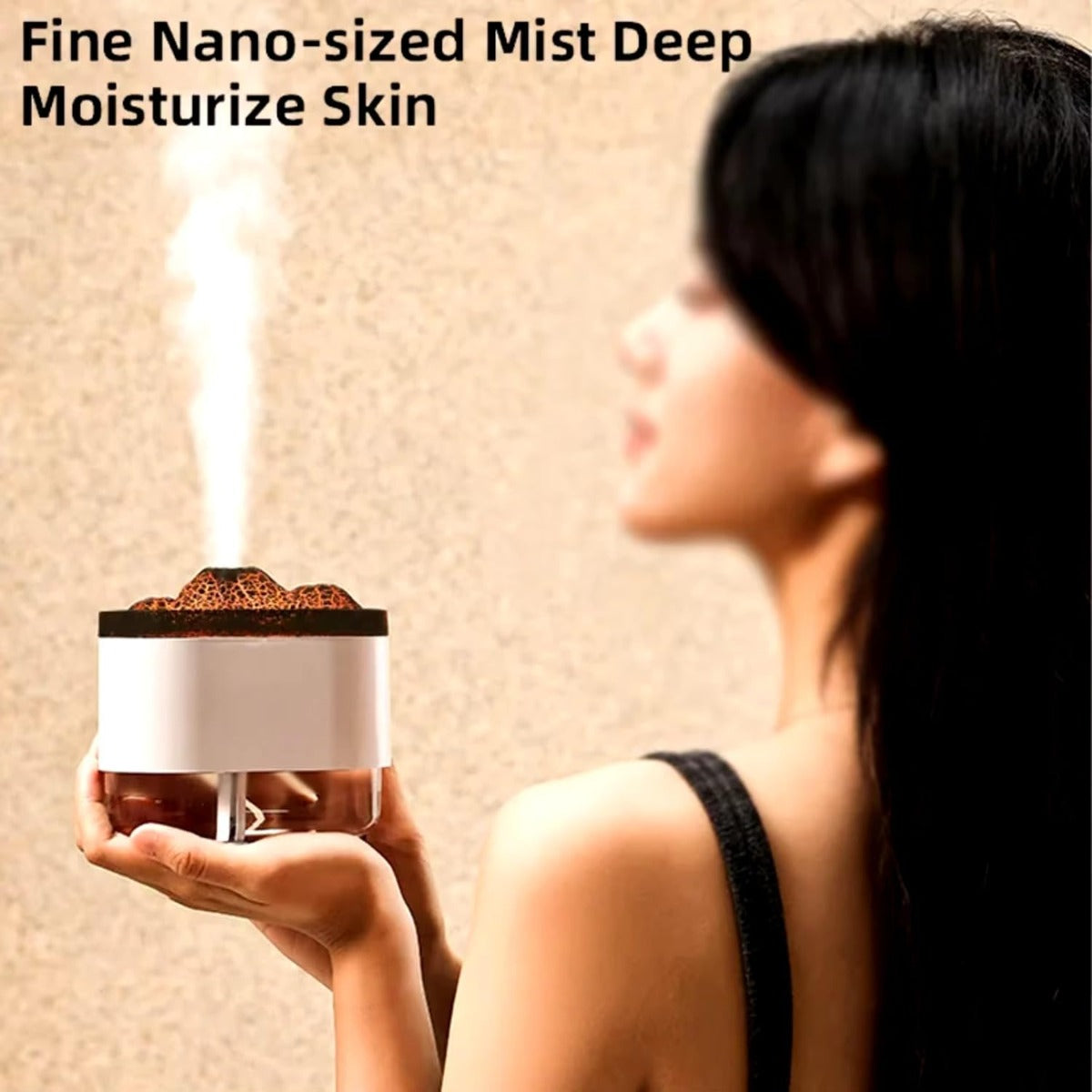 Diffusore Umidificatore Flame Volcano con Luce LED e Spegnimento Automatico - 300ml