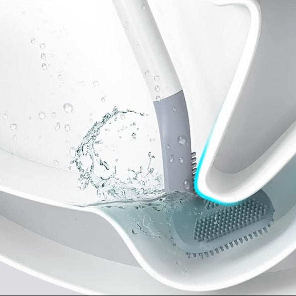 Scopino WC in Silicone con Design a Mazza da Golf | Setola Flessibile TPR, Asciugatura Rapida e Supporto Antigoccia