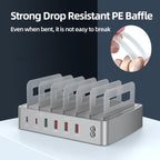 Stazione di ricarica multipla 6 in 1 con 4 porte USB-A e 2 porte USB-C, potenza massima 45W