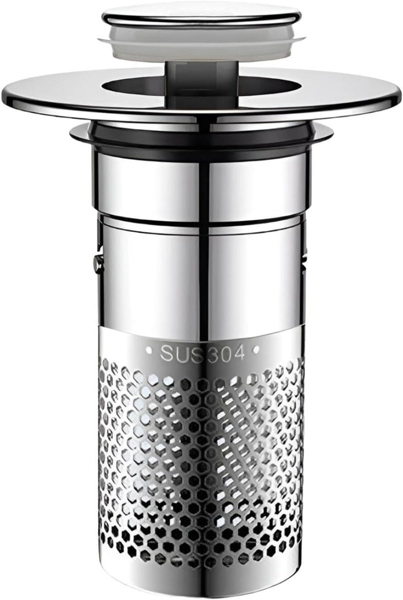 Filtro Cattura Capelli per Lavandino e Doccia – Pop-Up in Acciaio Inox