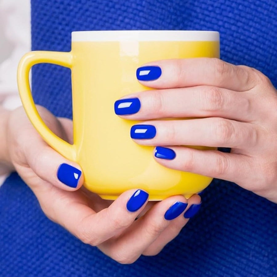 Kit Adesivi per Unghie in Gel Semipolimerizzato - 20 Strisce Autoadesive con Accessori per Manicure blu elettrico