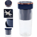 Mini Frullatore Portatile Ricaricabile USB con 6 Lame Ultra Affilate - Frullatore da Viaggio, Casa e Sport - 300ml