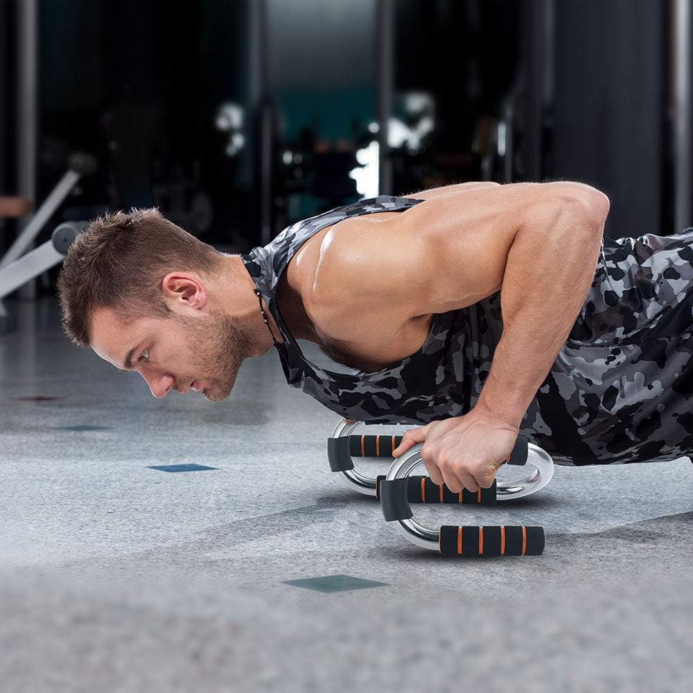Set 2 maniglie per flessioni push up allenamento pettorali attrezzi palestra