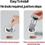 Filtro Cattura Capelli per Lavandino e Doccia – Pop-Up in Acciaio Inox