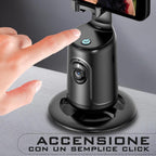 Stabilizzatore Smartphone con Tracciamento del Volto e Controllo Gestuale – Compatibile con Treppiedi, Connessione Bluetooth, USB-C, Nero