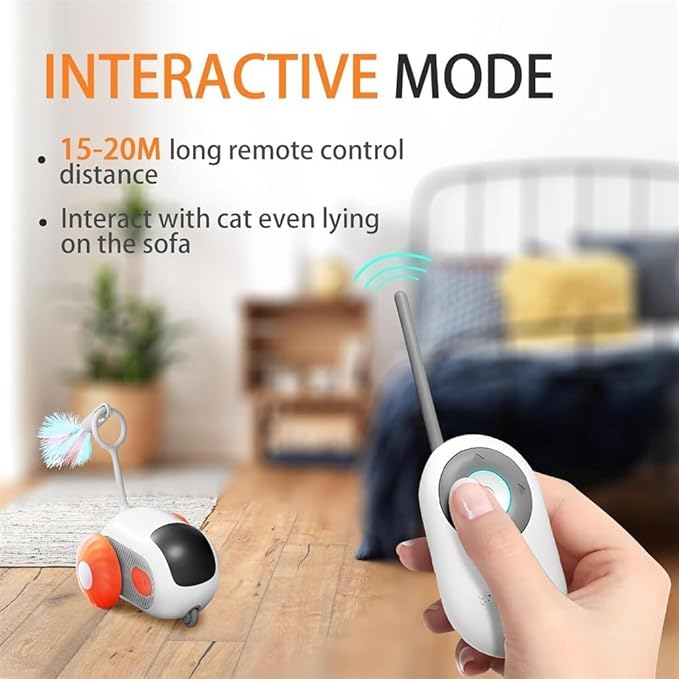 Turbo Tail 2.0 – Giocattolo Interattivo per Gatti con Coda Rotante Sensibile al Movimento
