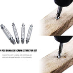 Set di estrattori di viti danneggiate 4 pezzi fai da te utensili