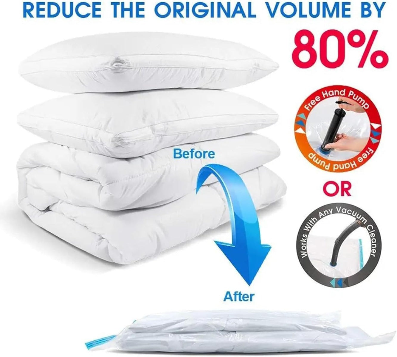 Set 20 Sacchetti Sottovuoto da Viaggio con Pompa – Salvaspazio per Abiti e Biancheria