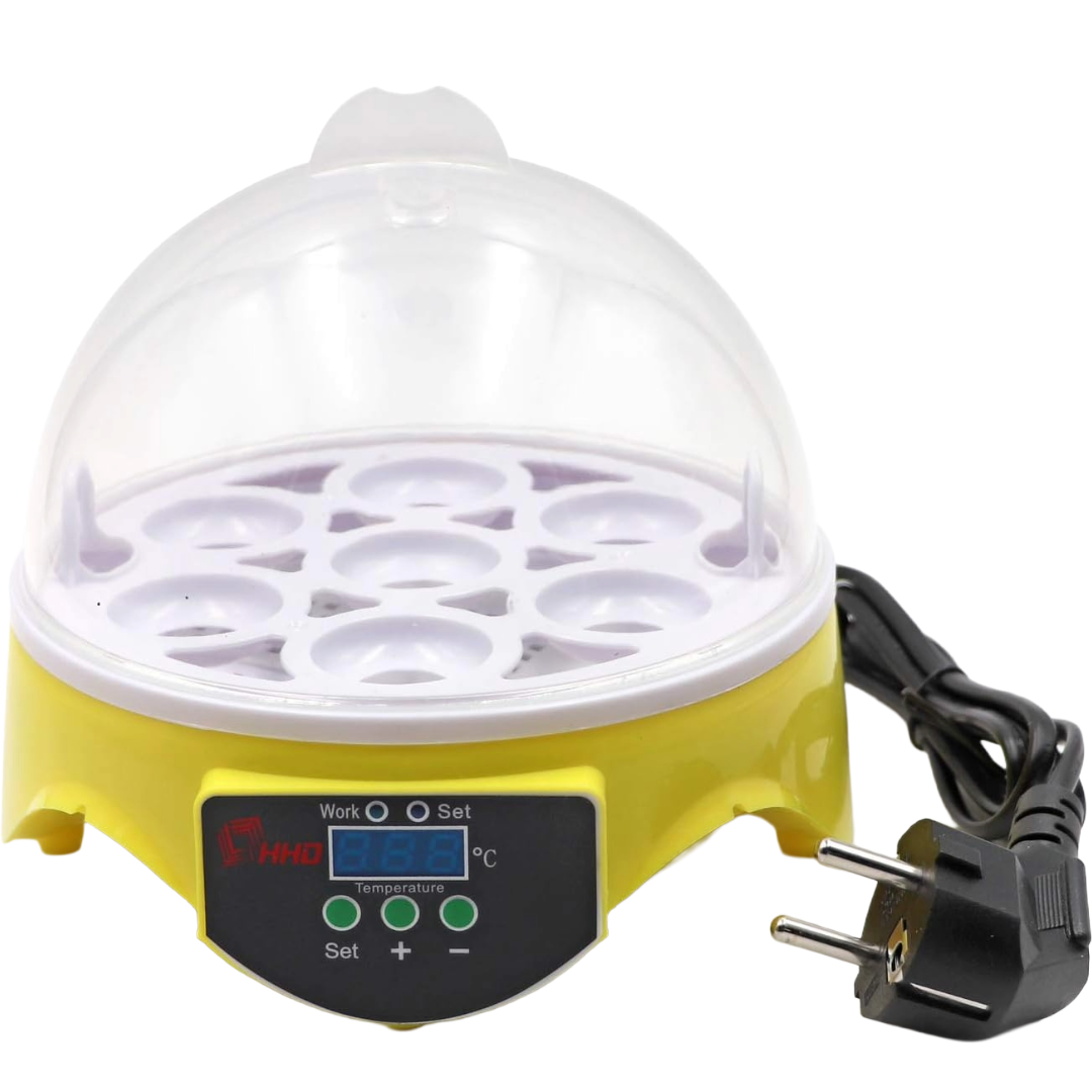 Incubatrice Digitale 7 Uova per Polli e Uccelli con Touch Screen e LED