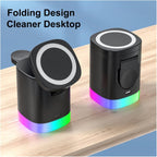 Caricabatterie Wireless Magnetico 3 in 1 con Supporto, Docking Station con Luce a LED e Ricarica Rapida
