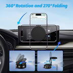 Supporto Magnetico Smartphone 360° – Rotazione Totale, Adesione Sottovuoto + Magnete, Pieghevole 270°, Universale per Auto, Casa e Scrivania