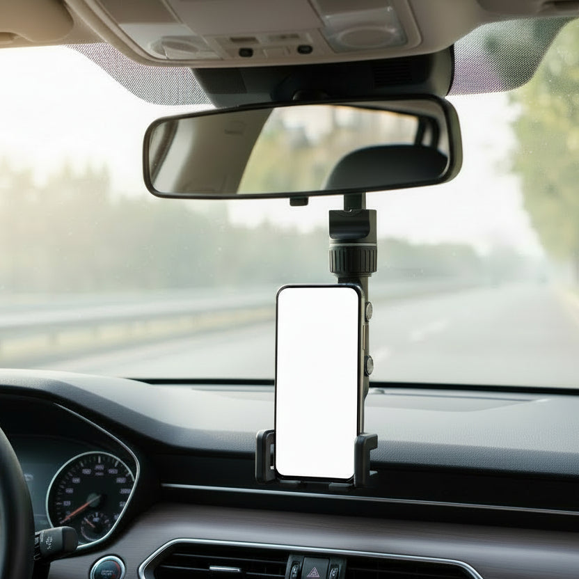 Supporto Auto Specchietto Retrovisore Cellulare Ruotabile 360 Universale GPS