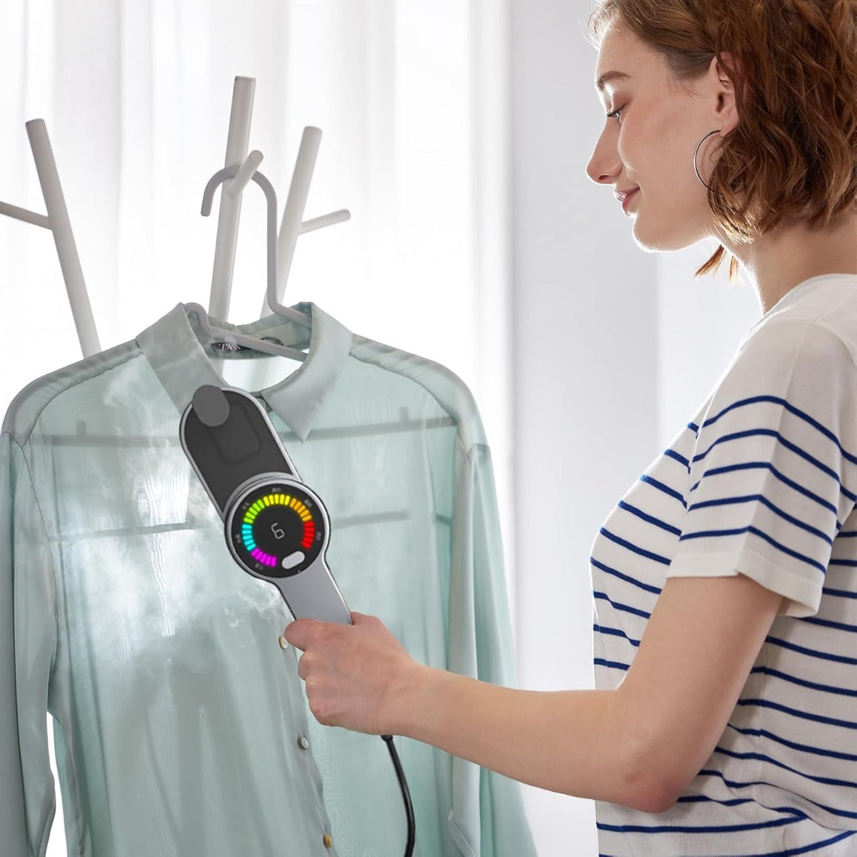 Mini Ferro da Stiro a Vapore da Viaggio 1200W – 6 Modalità, Riscaldamento 5s, Pieghevole 180°, Serbatoio 120ml, Piastra Ceramica Antiaderente