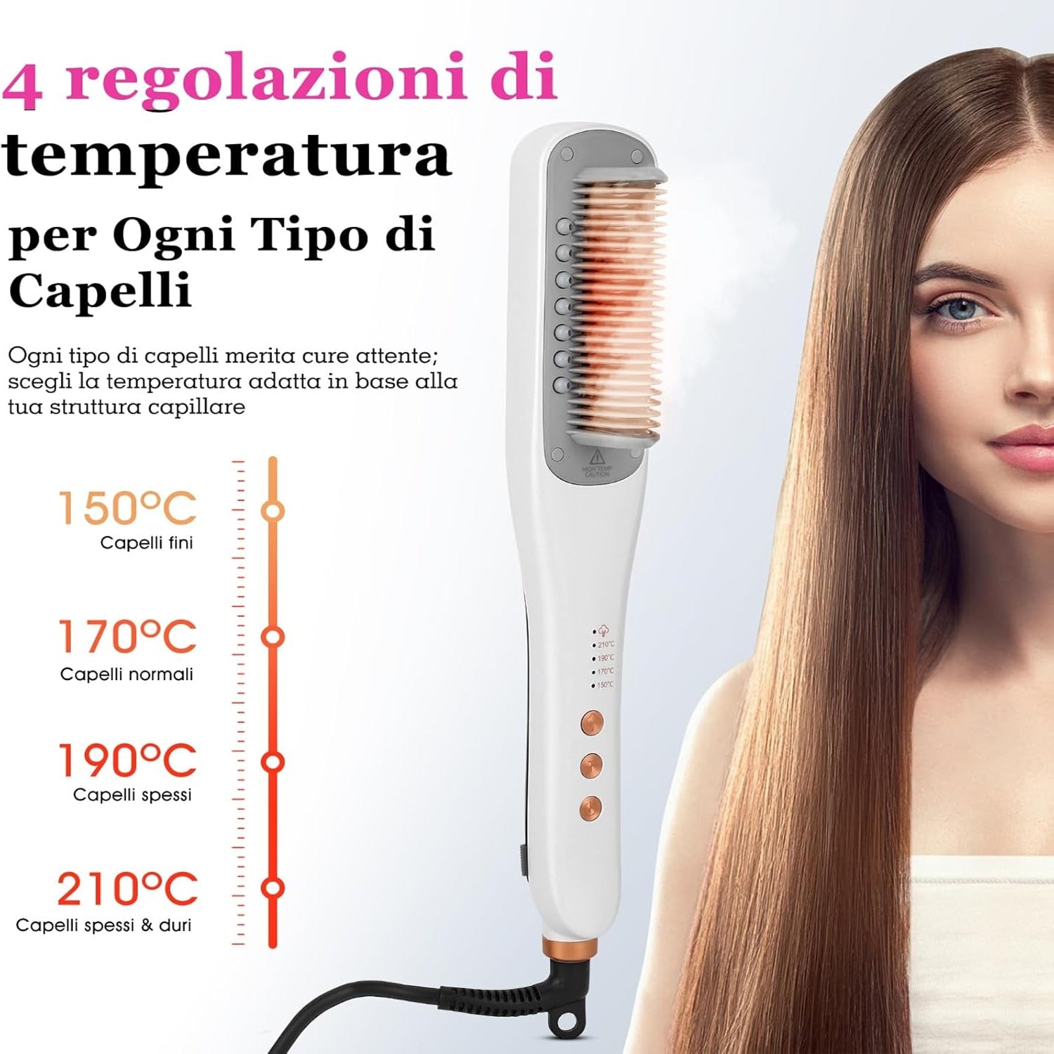 Spazzola Lisciante a Vapore AraSyleon - Stira Capelli Professionale