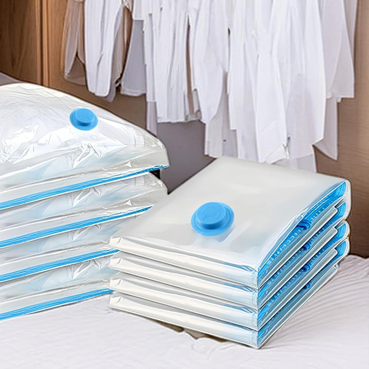 Set 20 Sacchetti Sottovuoto da Viaggio con Pompa – Salvaspazio per Abiti e Biancheria